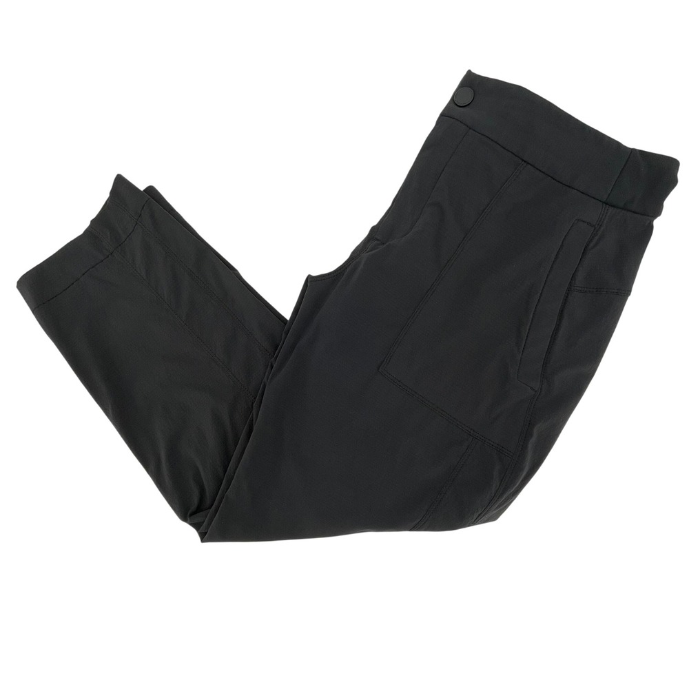 Athleta‎ Womens Trekkie Cropped Pants Sz. 14 Black EUC Hiking Stretch 76260